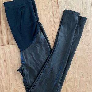 SPANX maternity black faux leather leggings